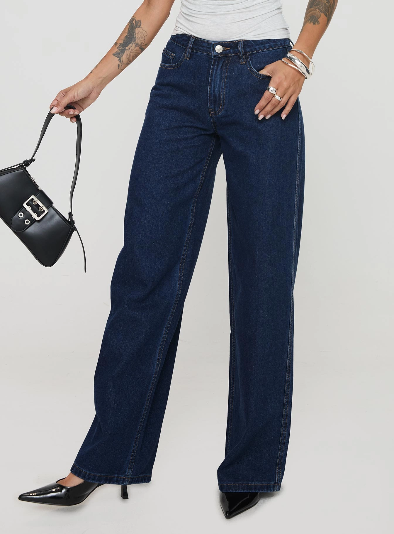 Maryanne Mid Rise Straight Leg Jeans Dark Wash Traveler Gear Brunch Outfit Casual Friday Bold Road Trip