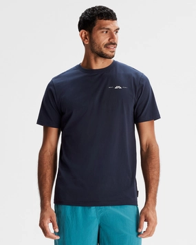 Men's Mountain Rays Organic Cotton T-shirt - Pure Navy Light Wear Casual Look Wear