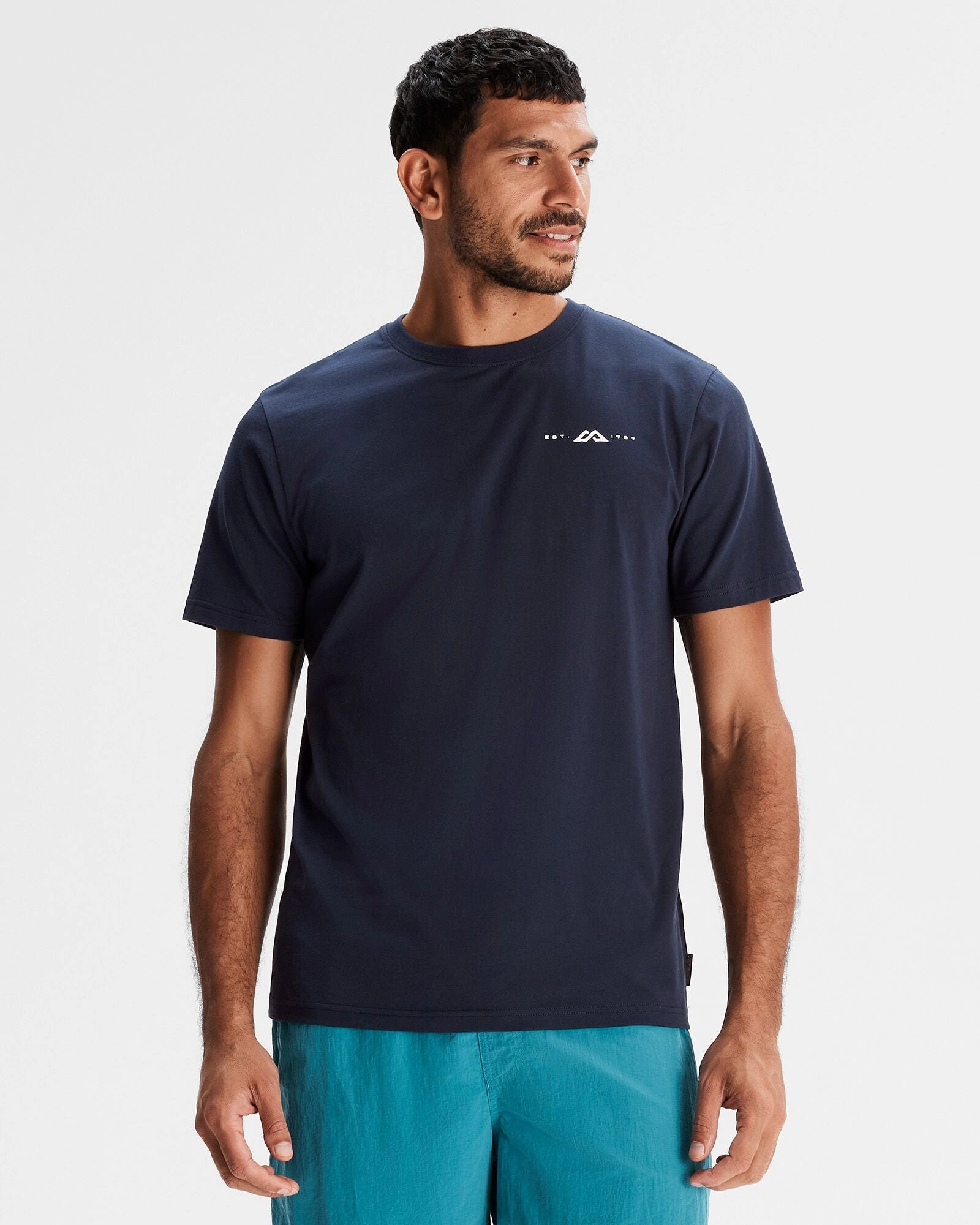 Men's Mountain Rays Organic Cotton T-shirt - Pure Navy Cool Design hypoallergenic material