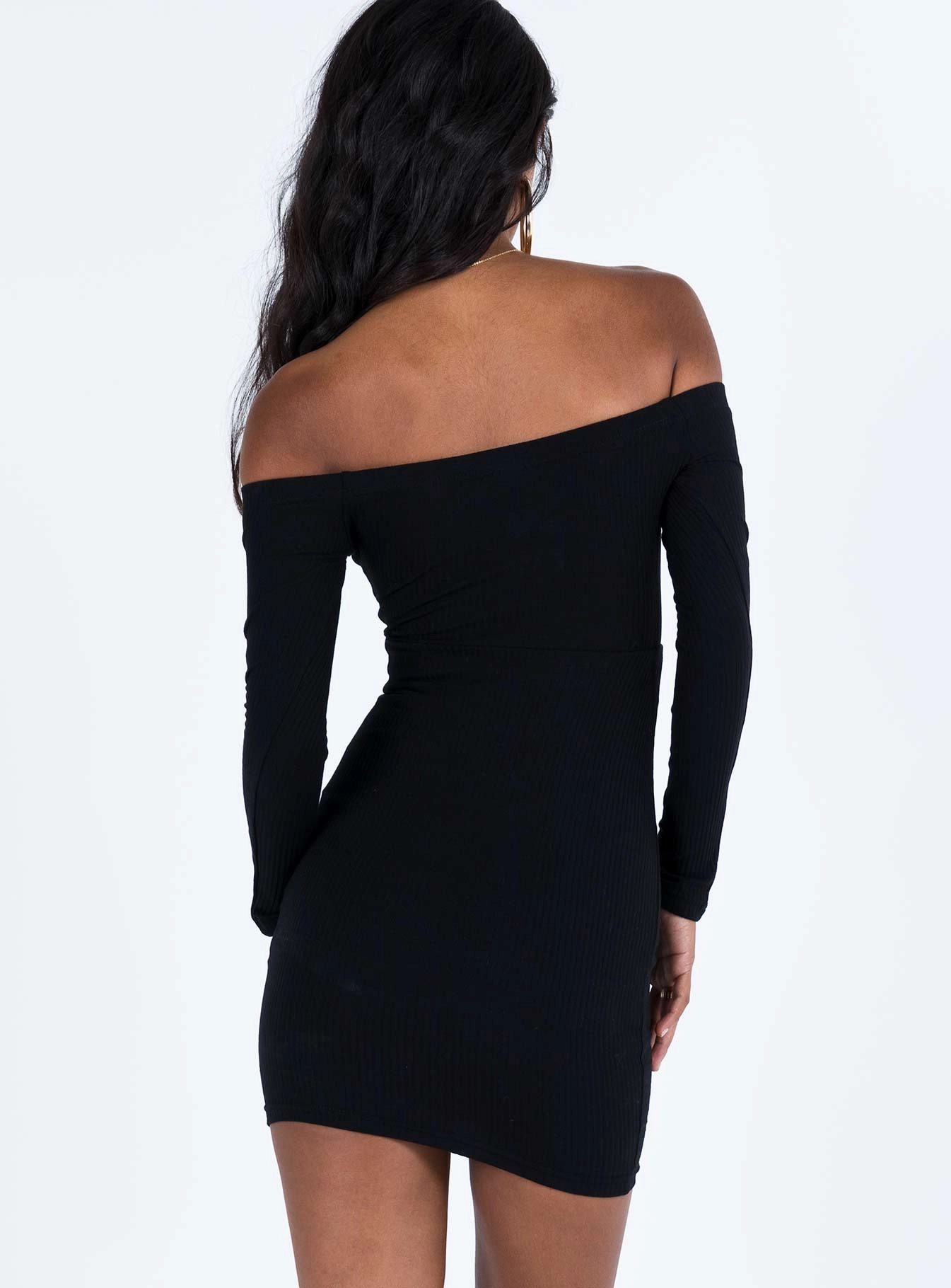 Bovey Long Sleeve Mini Dress Black Dreamy Touch Charming Comfort