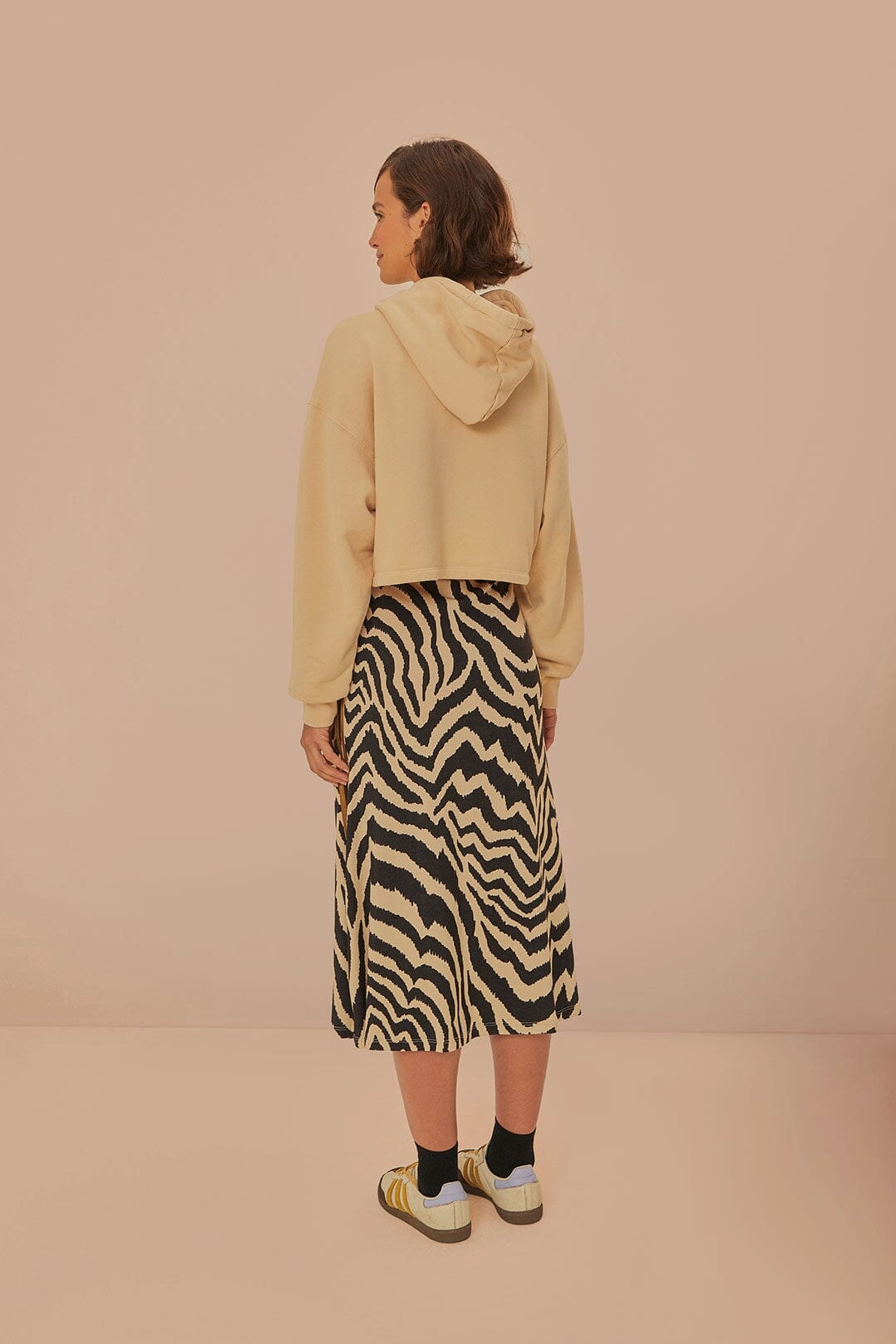 Double Layered Design Beige Adidas Farm Rio Maxi Skirt