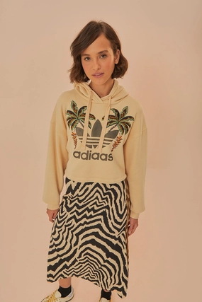 Ethically Made Elastic hem Beige Adidas Farm Rio Maxi Skirt