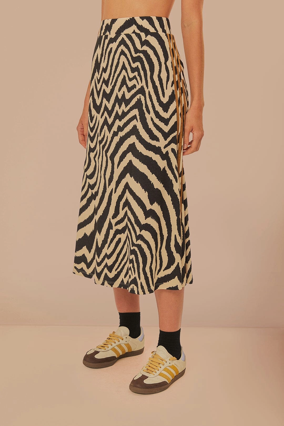 Beige Adidas Farm Rio Maxi Skirt Back Slit