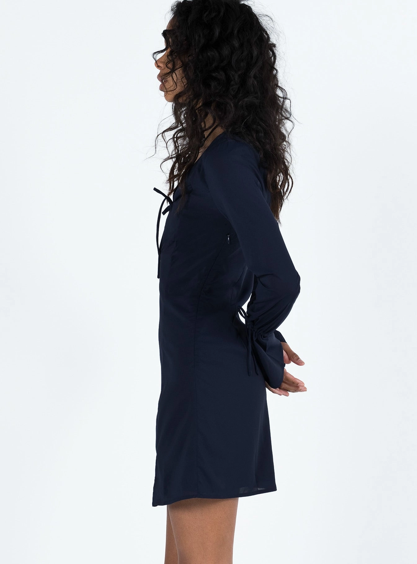Work-Ready Look Pure Lines Taron Long Sleeve Mini Dress Navy