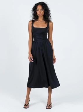 Unisex Option Braddon Midi Dress Black