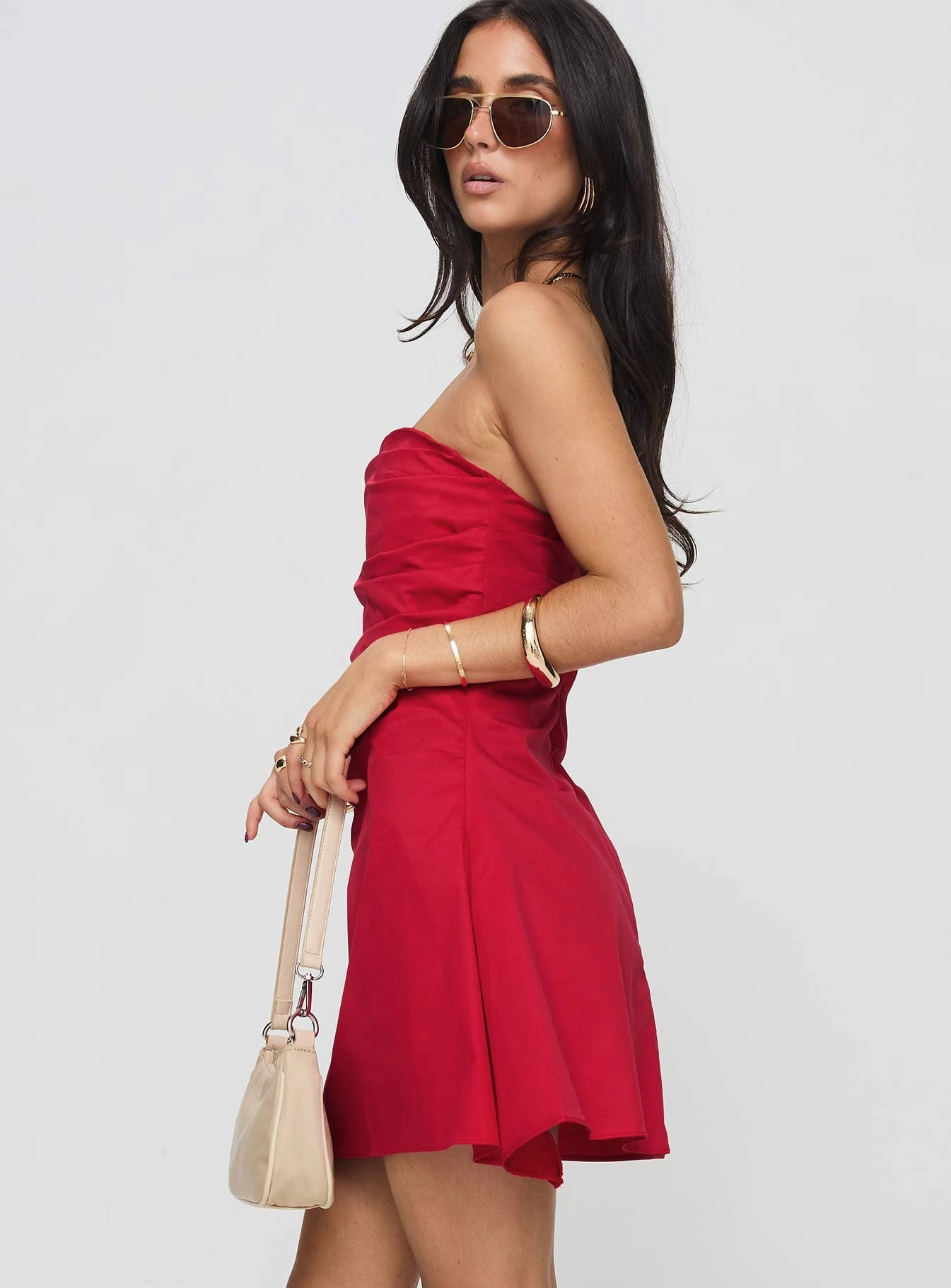 Music-Concert Bradwell Strapless Mini Dress Red