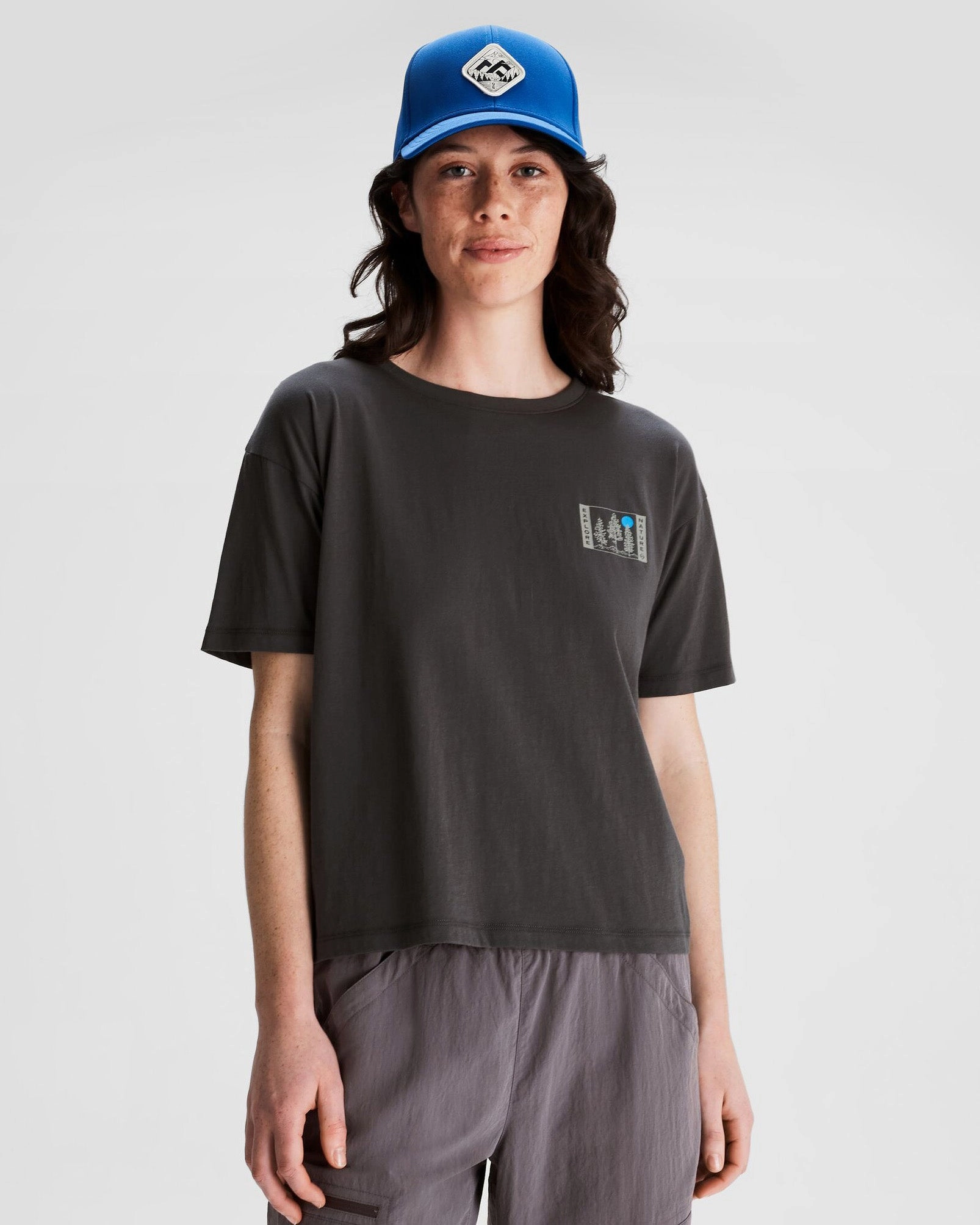 Women's Explore Nature Organic Cotton T-shirt - Shale Tagless Neckline