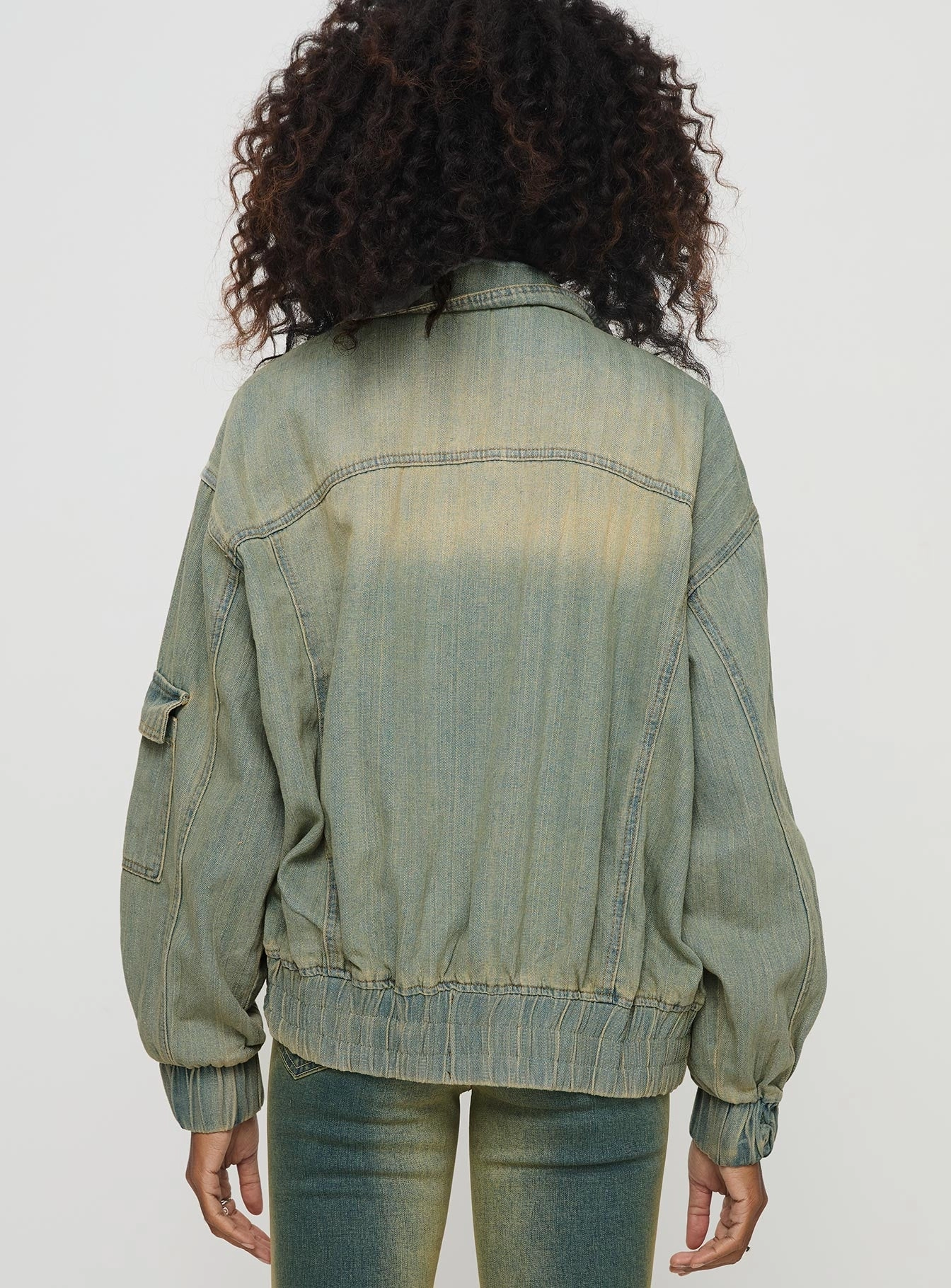 Korbin Denim Bomber Jacket Antique Wash Waterproof Design