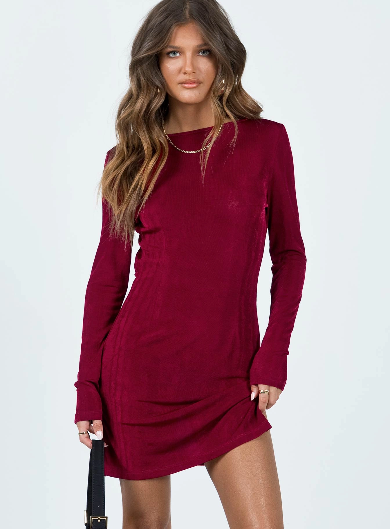 Montana Mini Dress Crimson Relaxed-fit maxi dress Refined Stitch