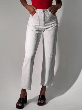 Street Fashion Breathable Dropouts Cargo Jeans White