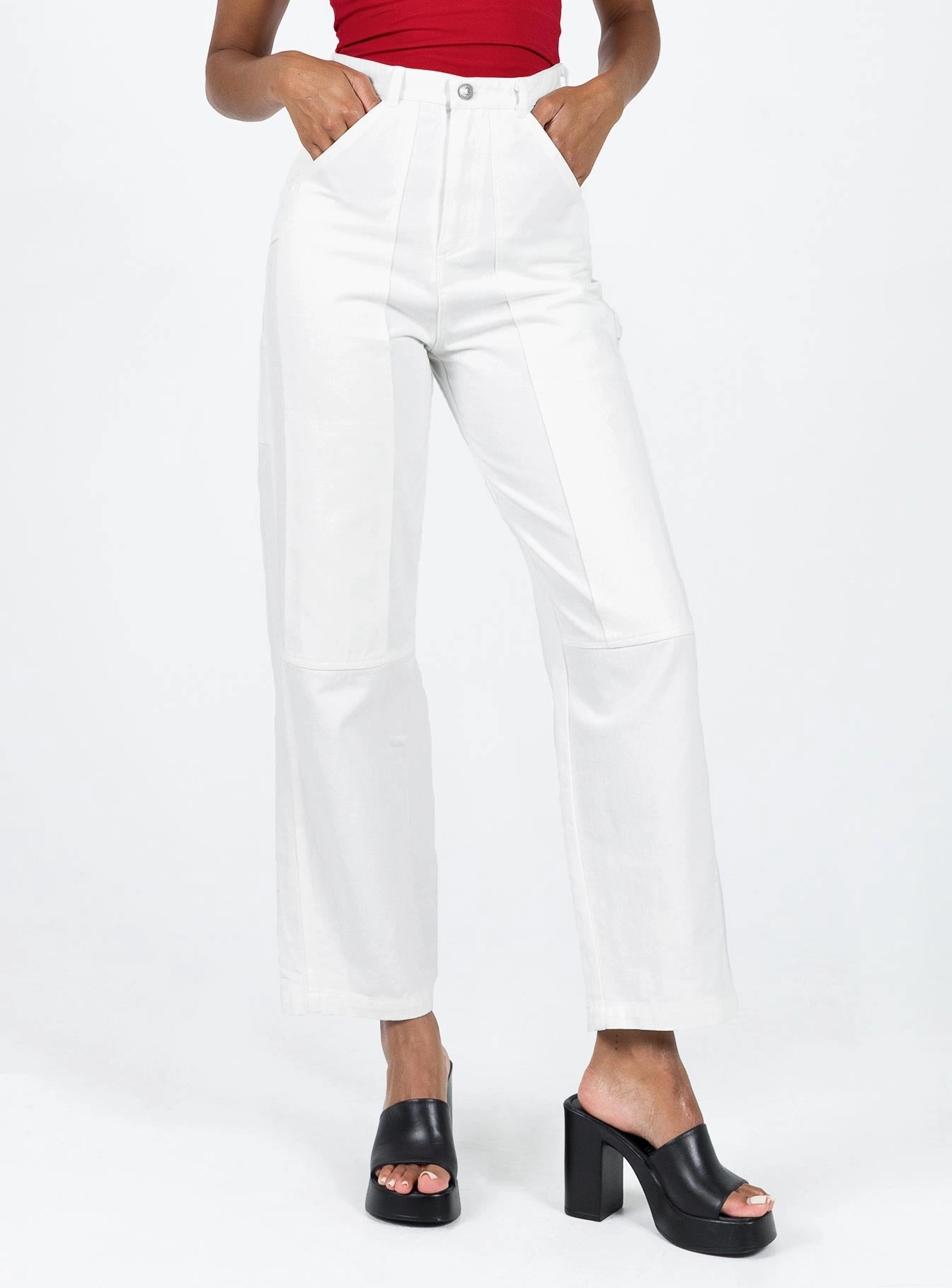 Comfy Choice Dropouts Cargo Jeans White