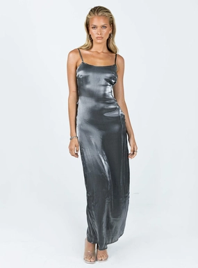 sweet moment Daily Casual Gianne Slip Maxi Dress Grey