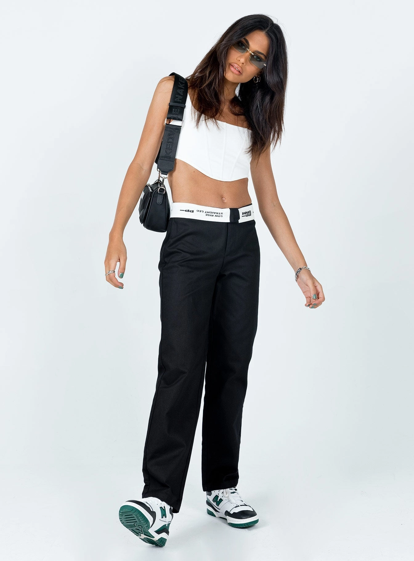 Dava Low Rise Pants Black Breathable back panel Stretchable Fabric