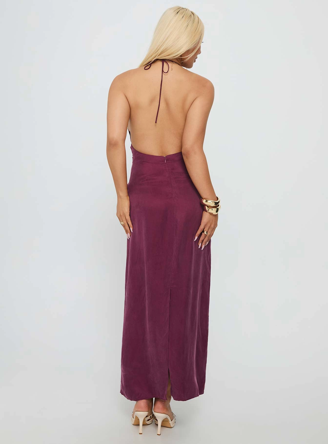 Daily Movement Aura Glow True Companion Halter Maxi Dress Berry