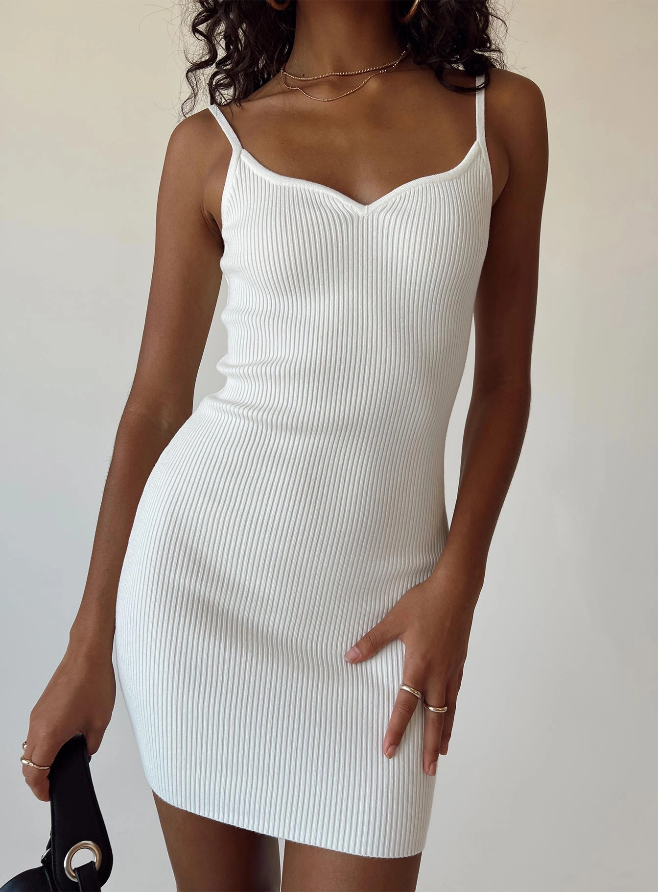 UV-Resistant Breton Mini Dress White