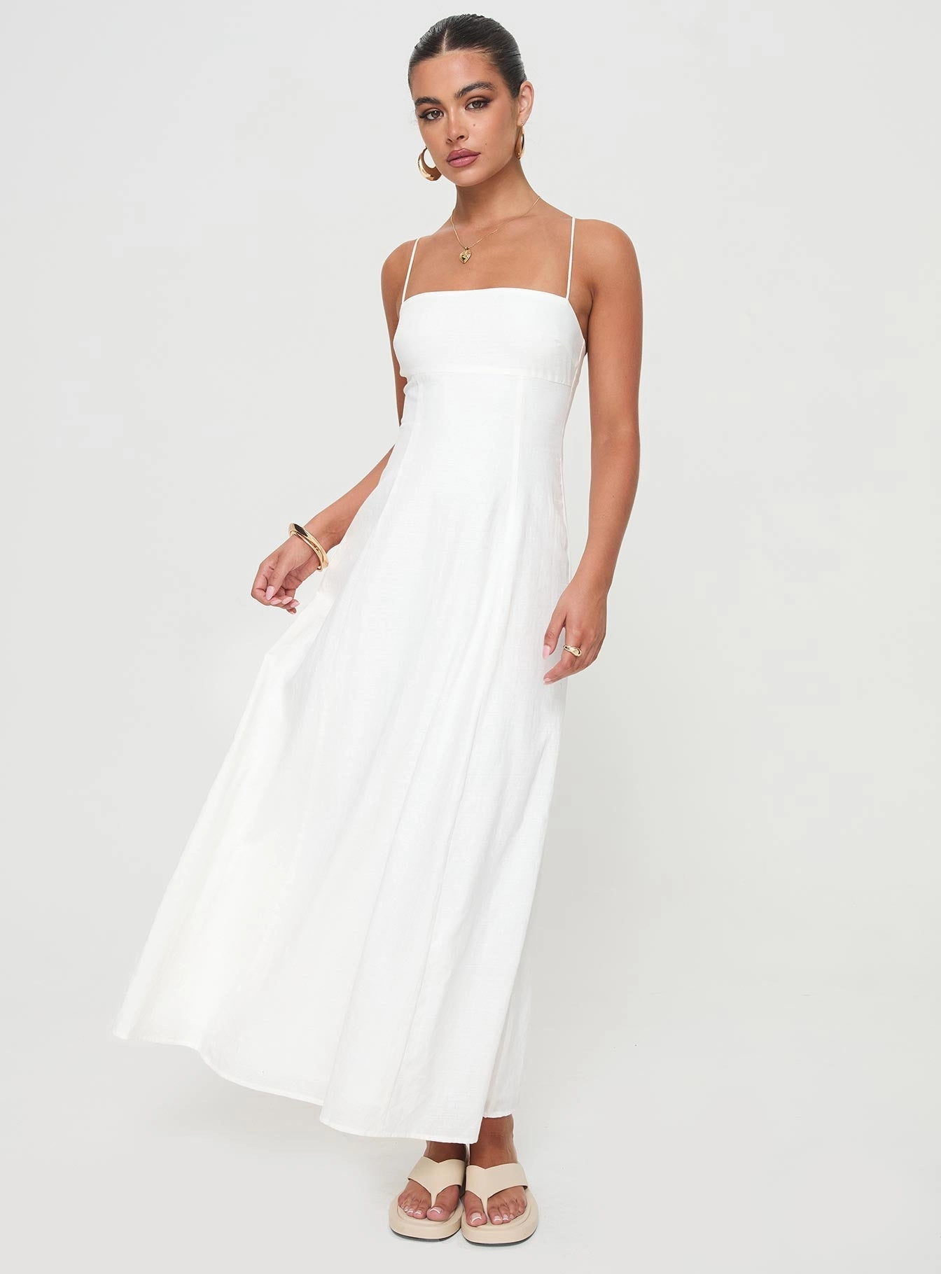 Brightwell Maxi Dress White DeepPocketStyle Timeless Trend