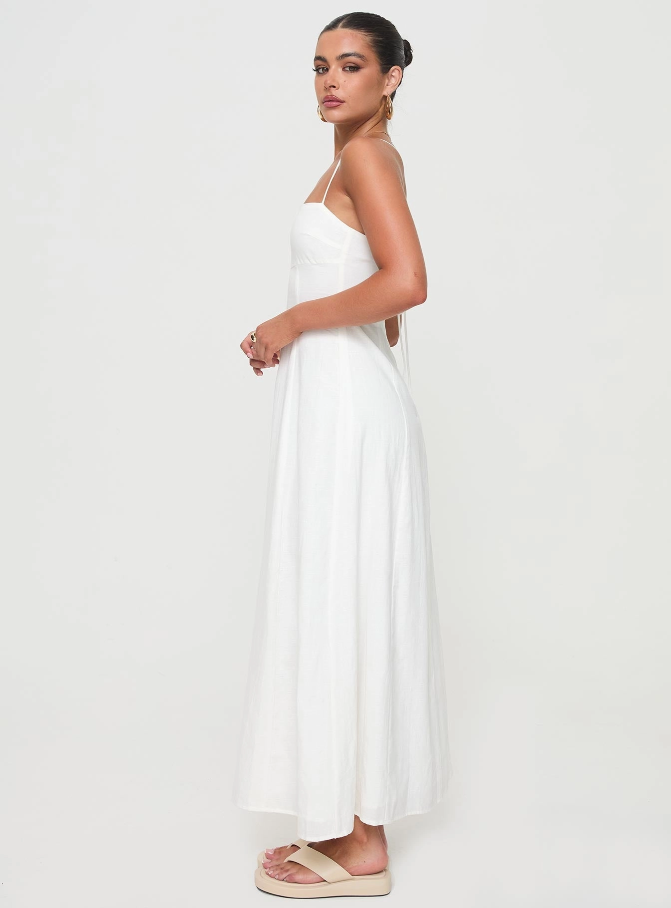 Brightwell Maxi Dress White Cool Season Light Fit