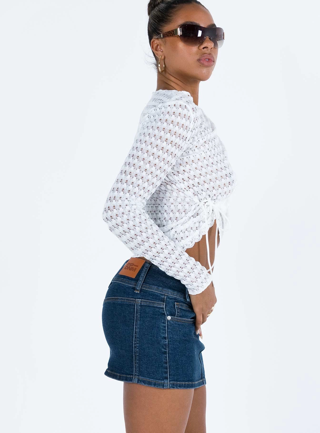 Wrinkle Resistant Simple Fit Brinkman Mini Skirt Dark Wash Denim