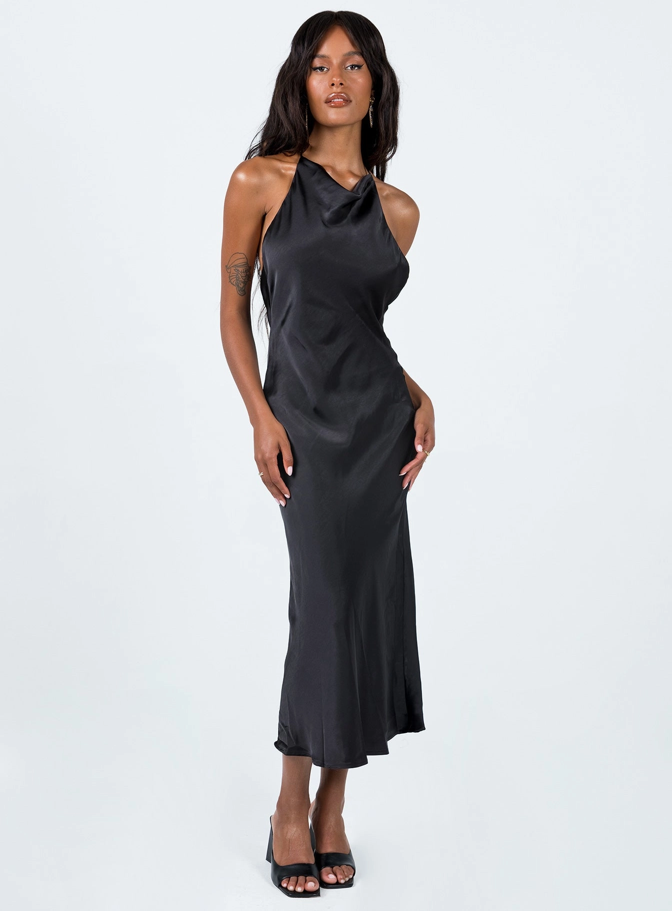 Perfect Comfort Wear Classic Grace Broughton Halter Midi Dress Black