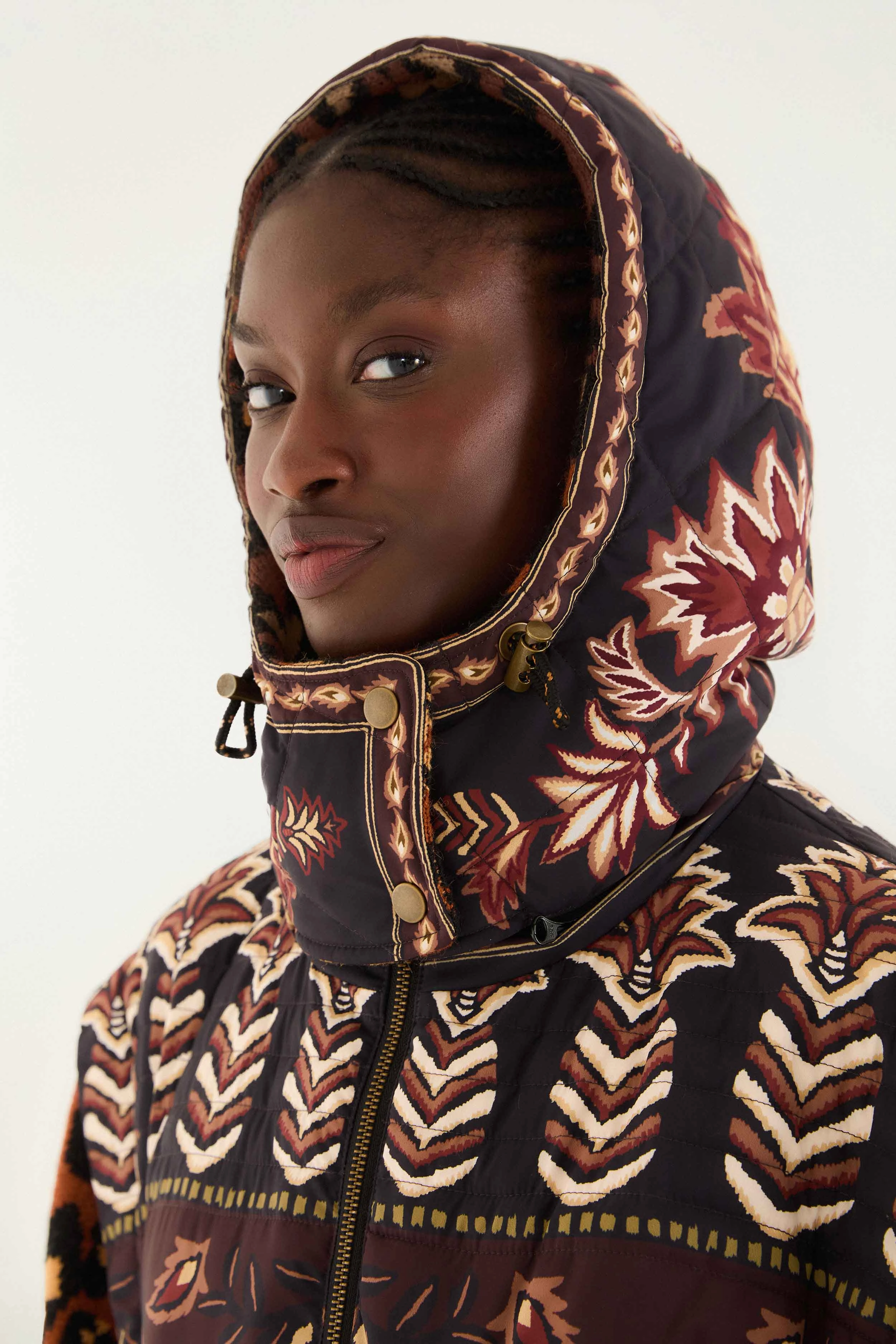 Brown Winter Ainika Puffer Jacket Non Restrictive Fit