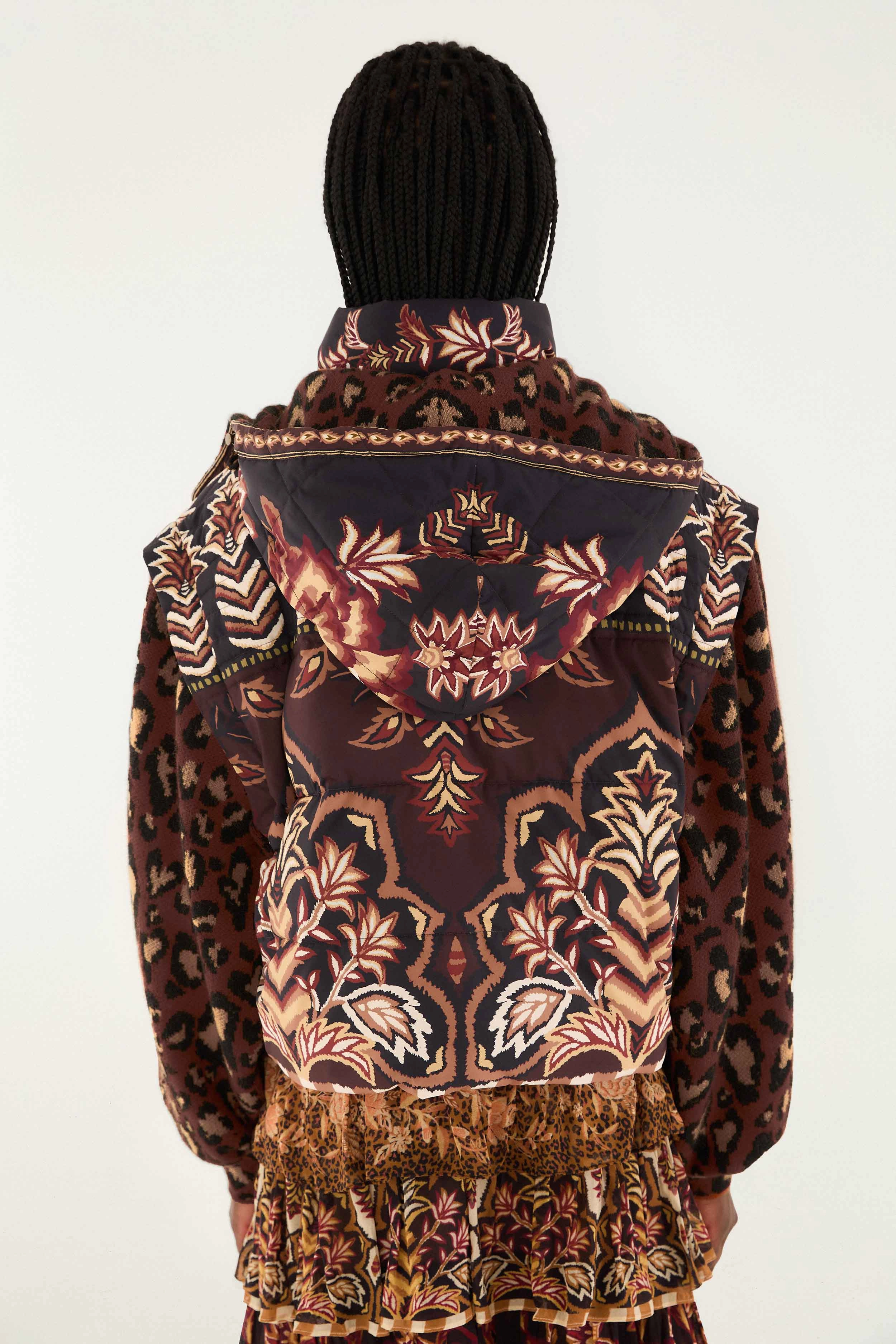 Velcro Fasten Brown Winter Ainika Puffer Jacket