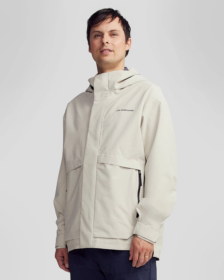 Men??s Citytrek 2L Rain Jacket - Light Hike Hard Cover Mid Length