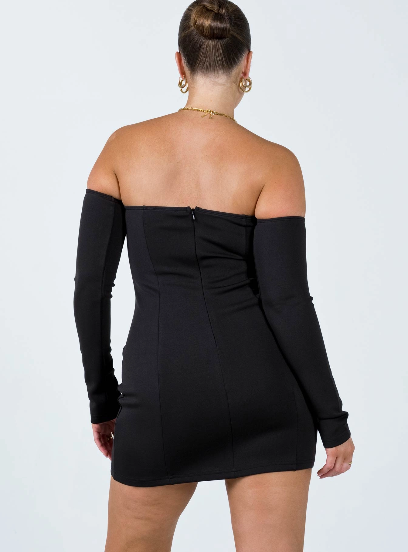 Bold Cut Ramona Mini Dress Black