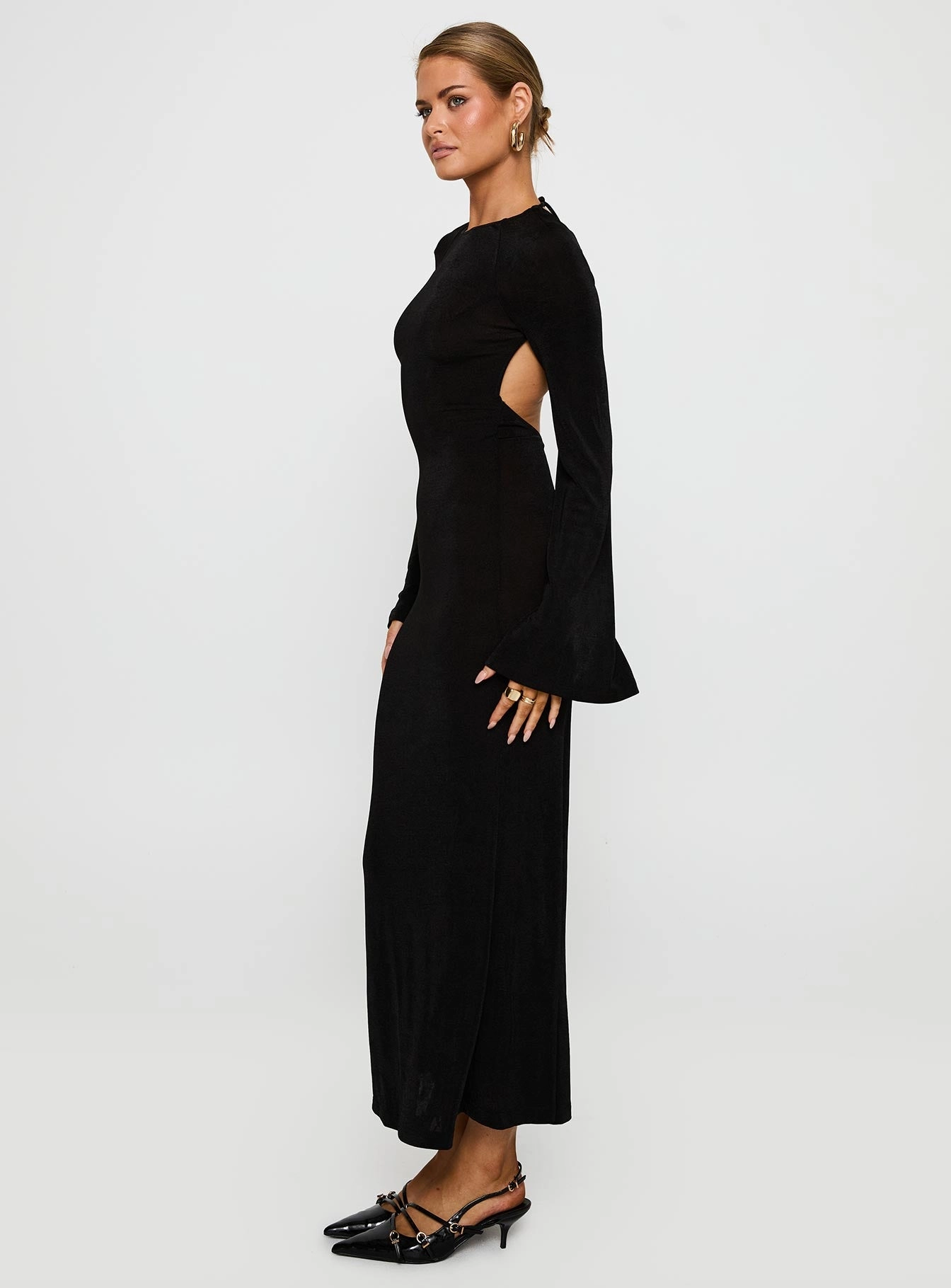 Layered Comfort Amersham Long Sleeve Maxi Dress Black