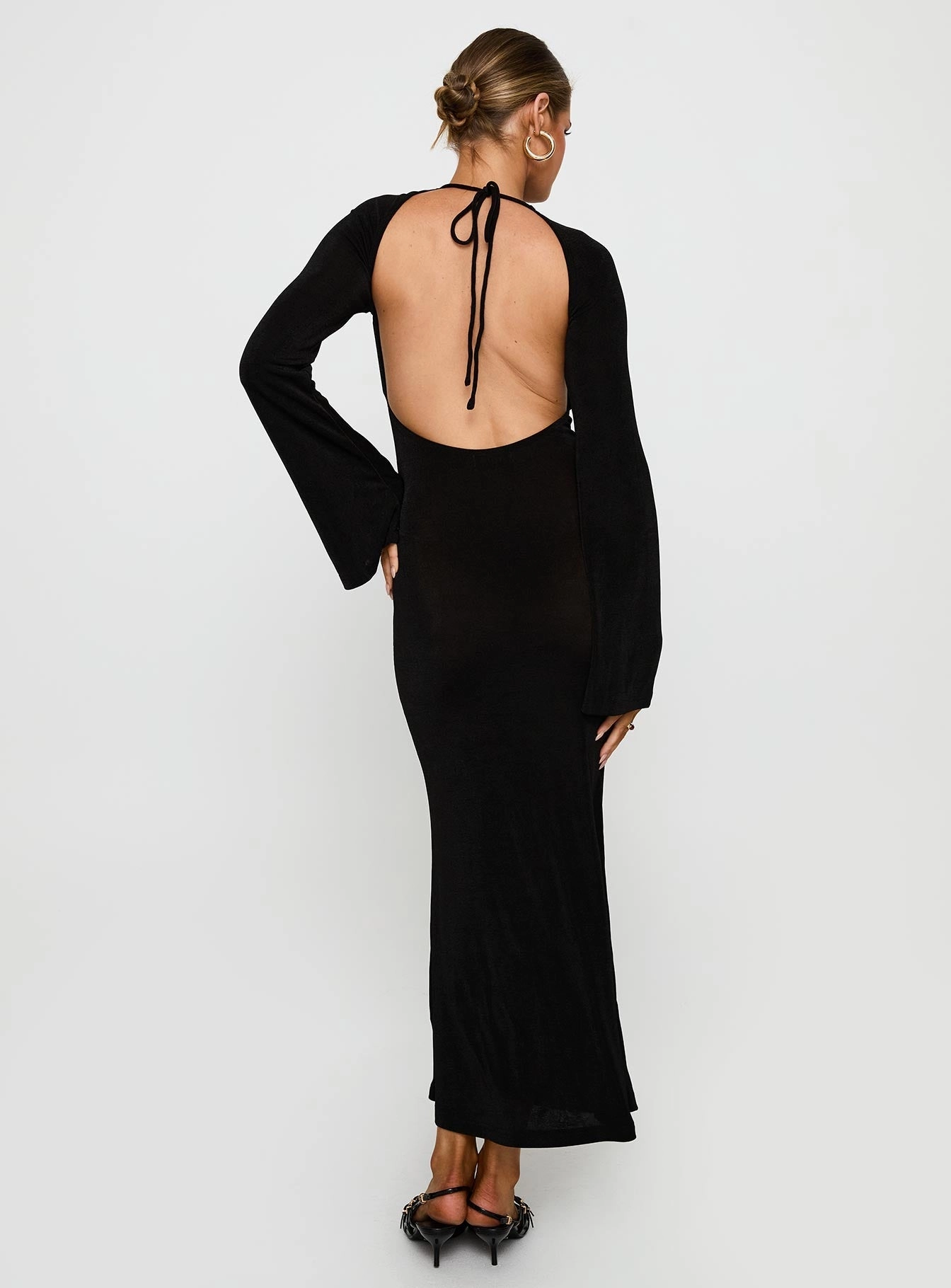 Amersham Long Sleeve Maxi Dress Black Blush Shade Tie-dye