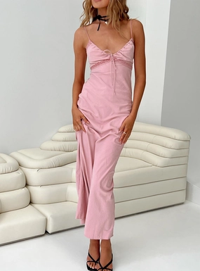 Emily Maxi Dress Gin Fizz Pink Wrap Glow
