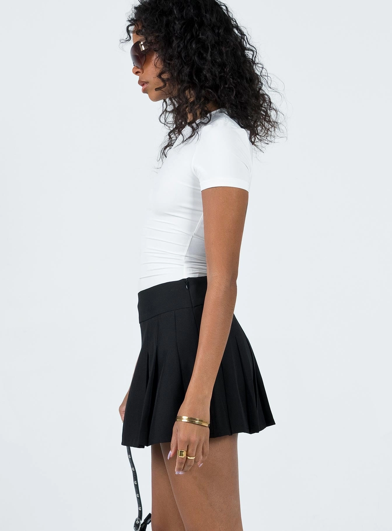 Calardo Pleated Mini Skirt Black Day To Night