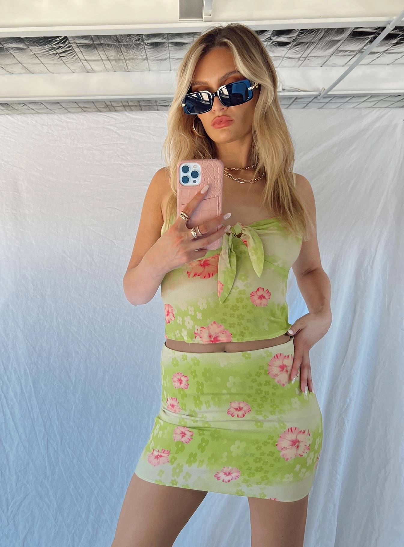 Caloola Mini Skirt Green Natural Mood