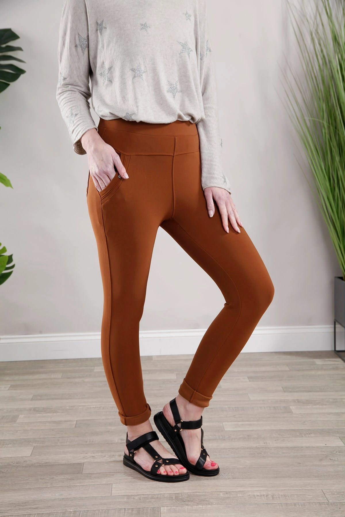 ripstop fabric Fast Move Camel Stud Treggings
