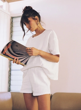Bold Patterns Cammie Knit Set White