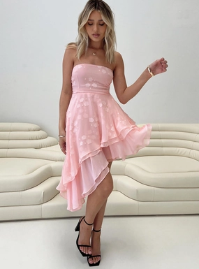 Trendy Fit Look Candyn Asymmetric Mini Dress Pink