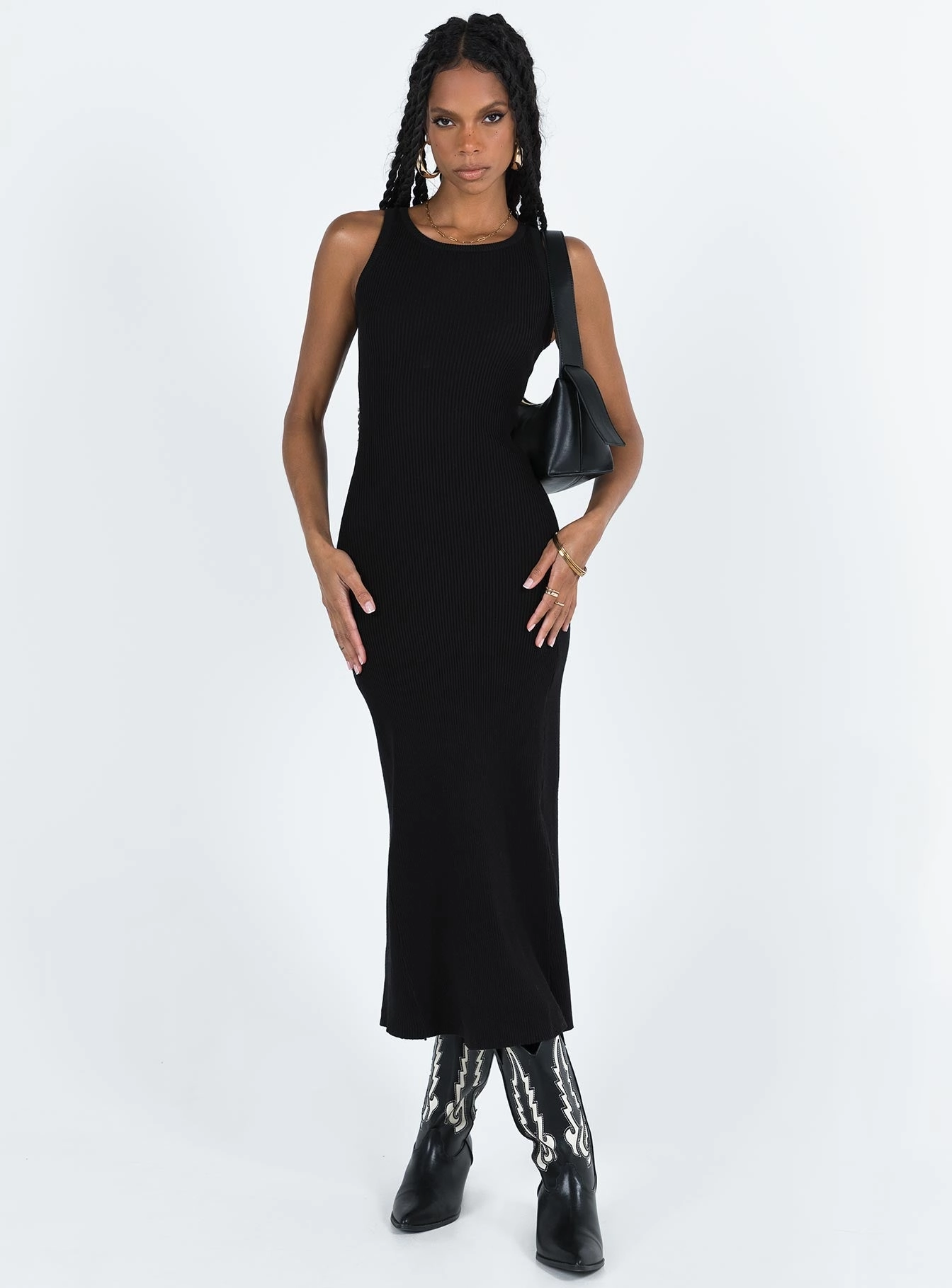 Essential Style Relax Form Thalma Midi Dress Black
