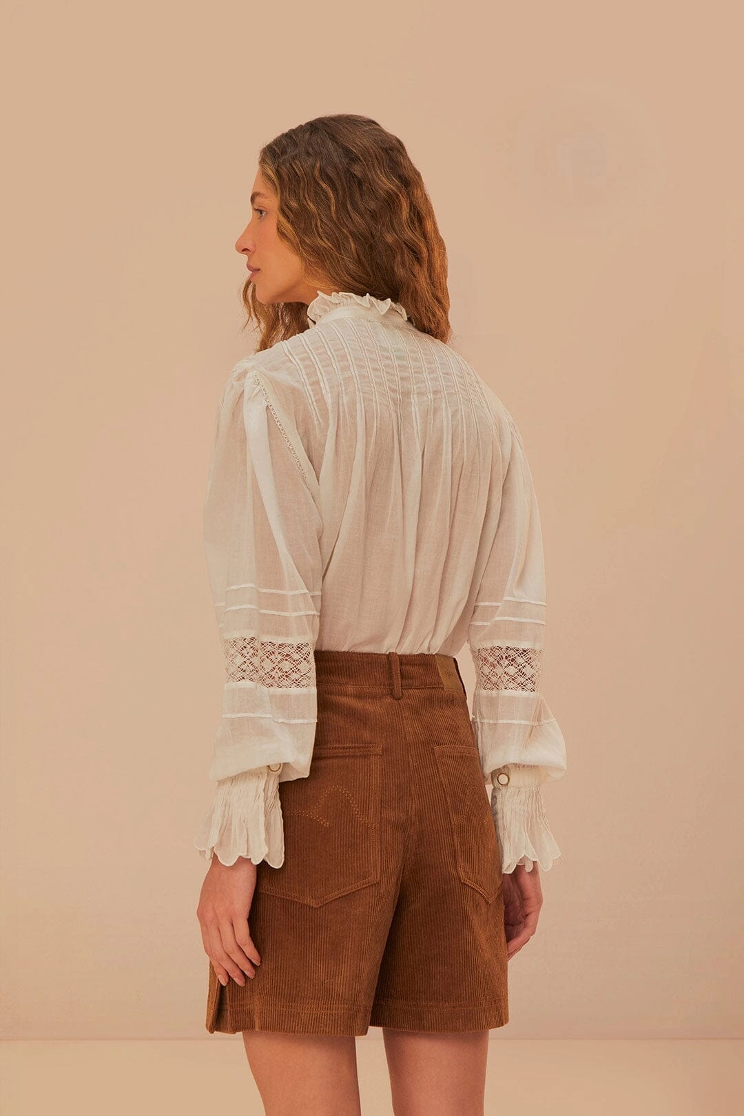 Caramel Corduroy Shorts low - rise