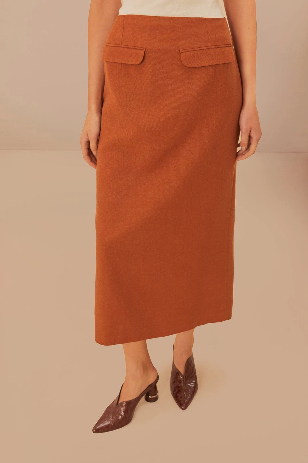 Caramel Midi Skirt Soft Layers
