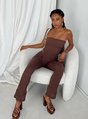 Carlie Set Brown Quick-Dry Material