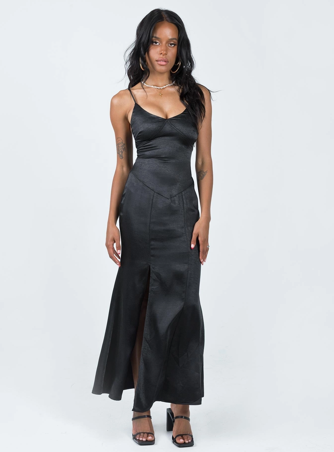 Carol Maxi Dress Black ElasticWaistband Minimal Form
