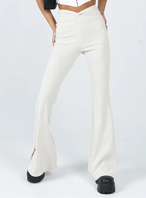 Temperature Regulating Fabric Flexible Waist Carolina Pants Cream