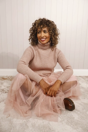 Minimal Vibe Modest Wear Carrie Tulle Skirt Dusky Pink