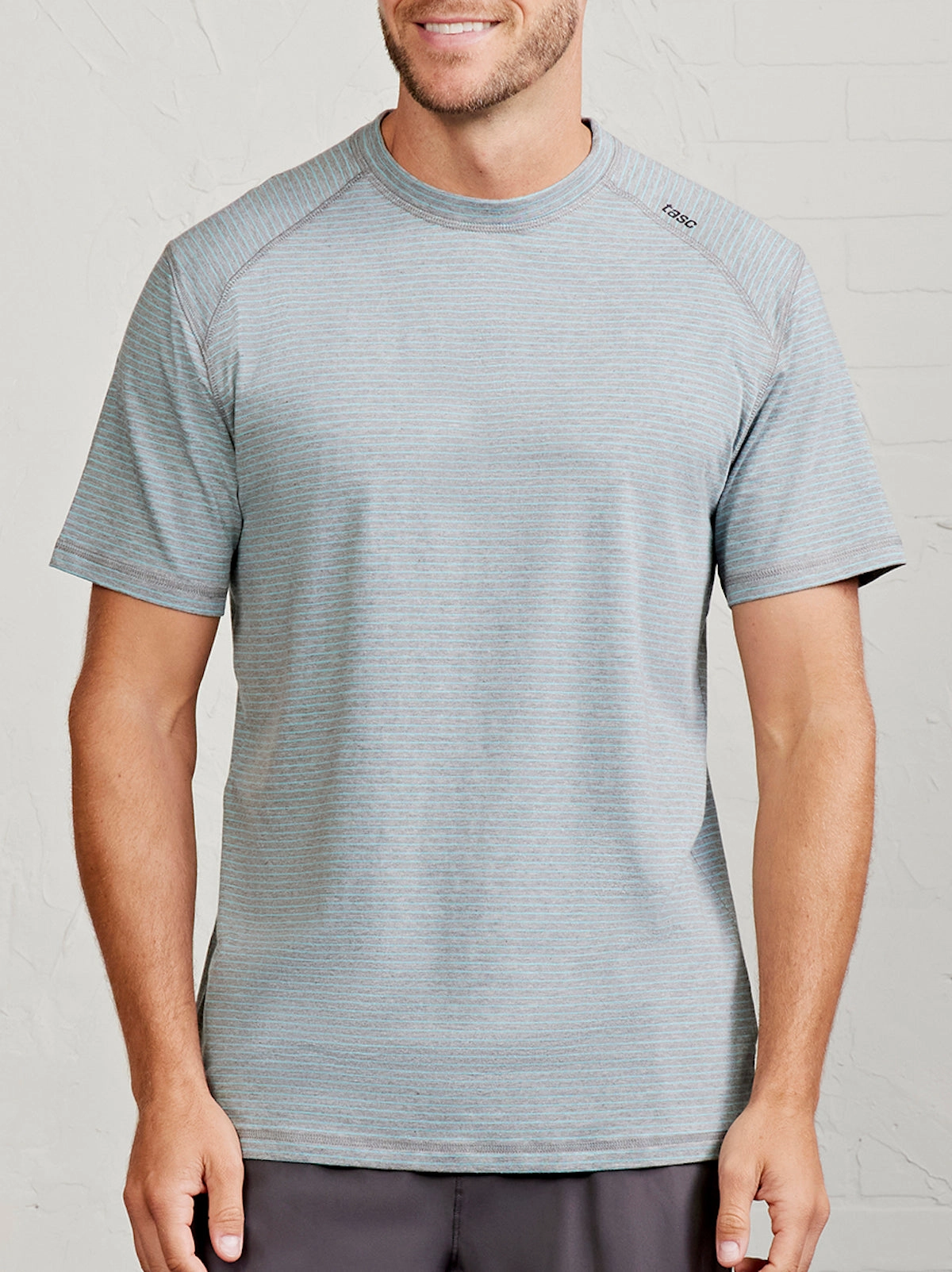 Carrollton Fitness T-Shirt - Mini Stripe Sustainable Dye Process Casual Layering