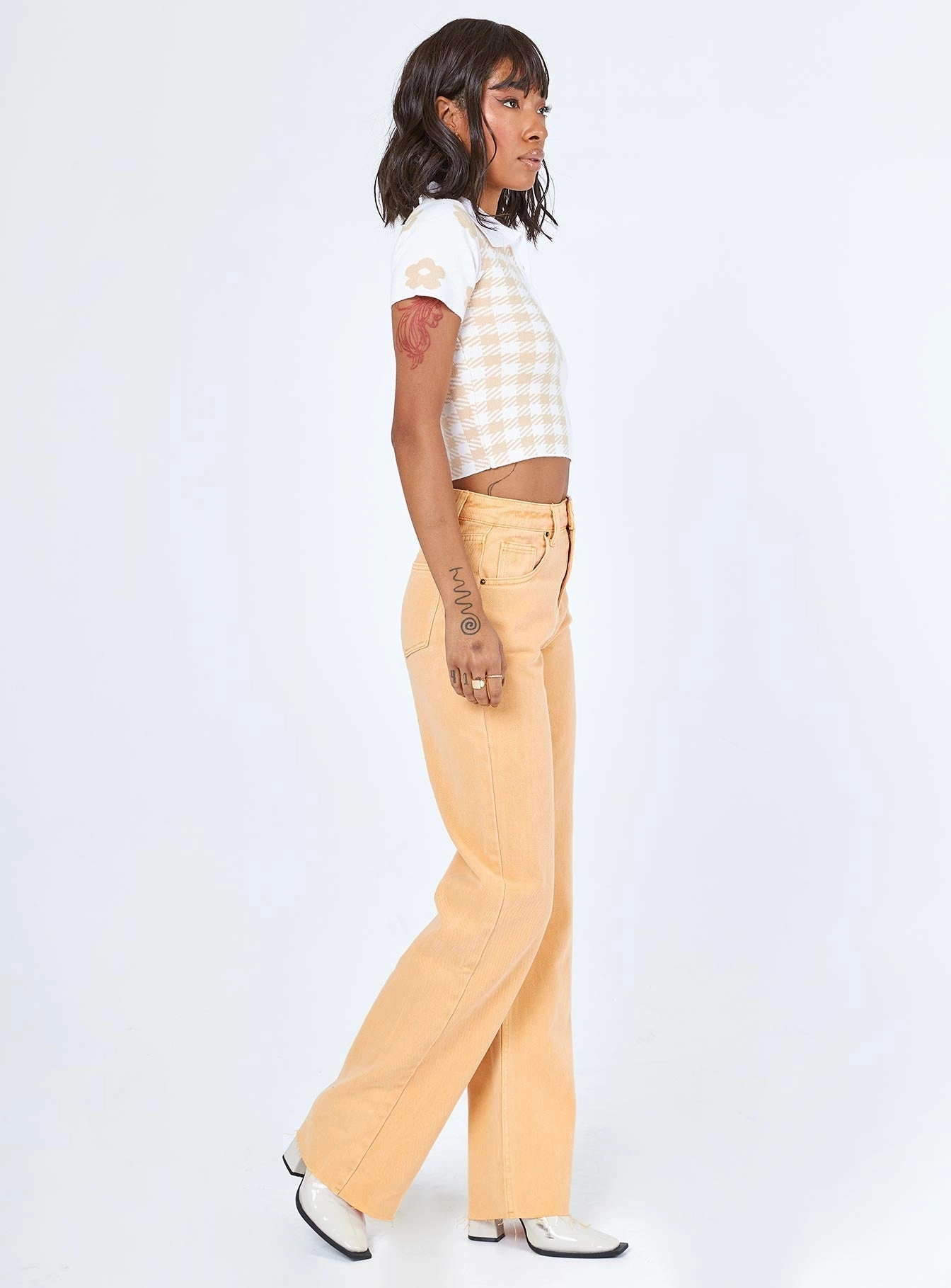 Carter Denim Jeans Orange Simple Aesthetic