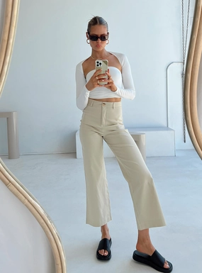 Eco Friendly Dye Form Fit Comfort Carter Pants Beige