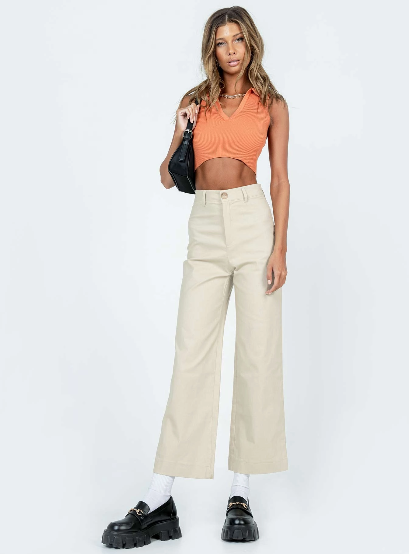 Carter Pants Beige Full Motion Flexible Material