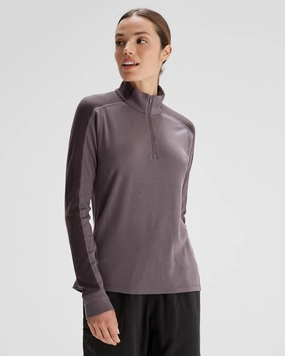Knit Outfit Women's K-Merino 250 Quarter Zip Top  - Light Quartz/Dark Quartz
