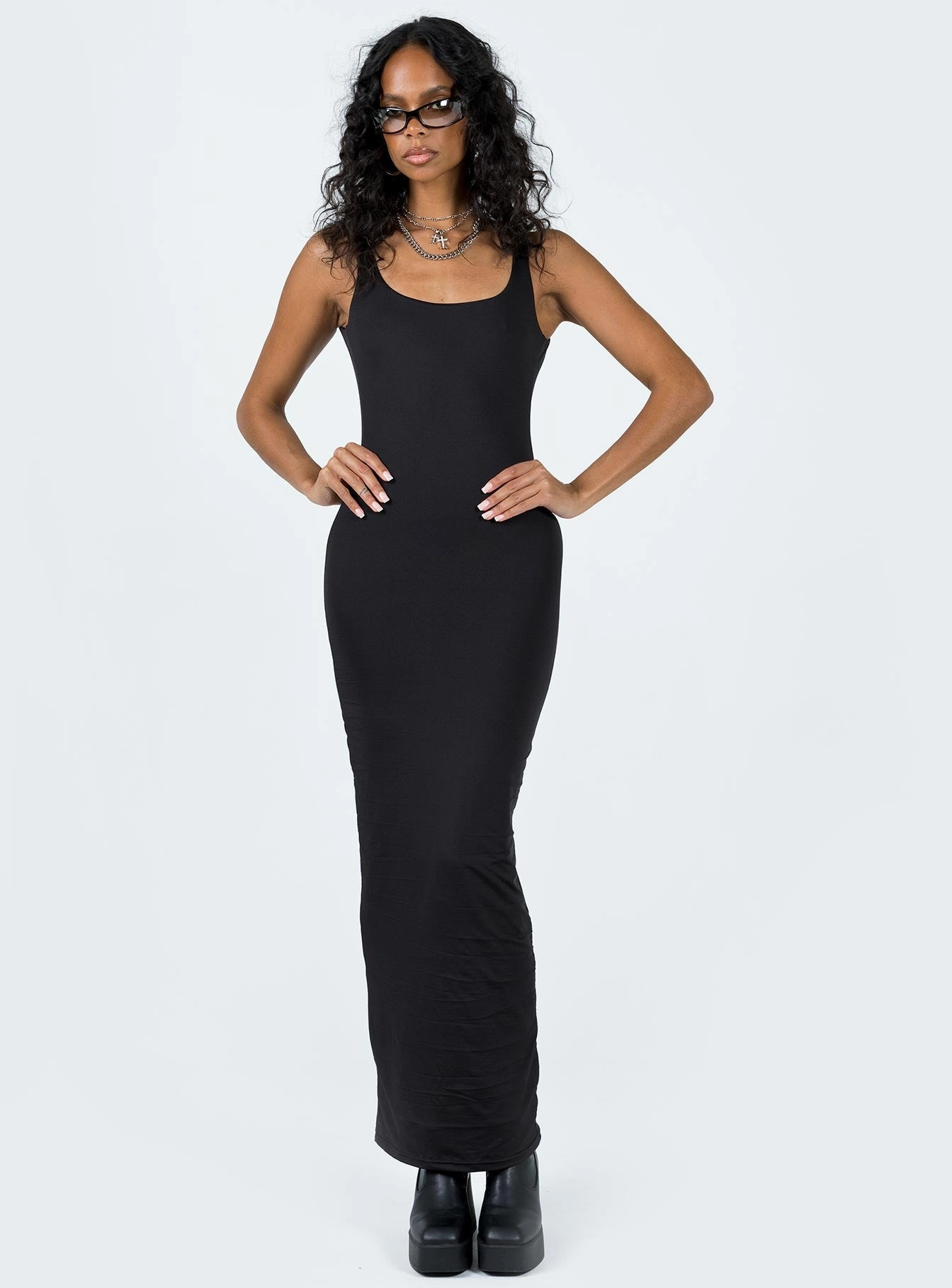 Castling Maxi Dress Black Sage Detail