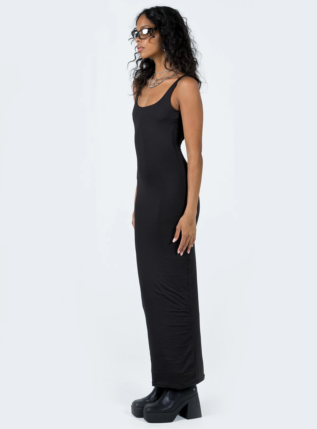 Castling Maxi Dress Black Relaxed Mood Simple Bow