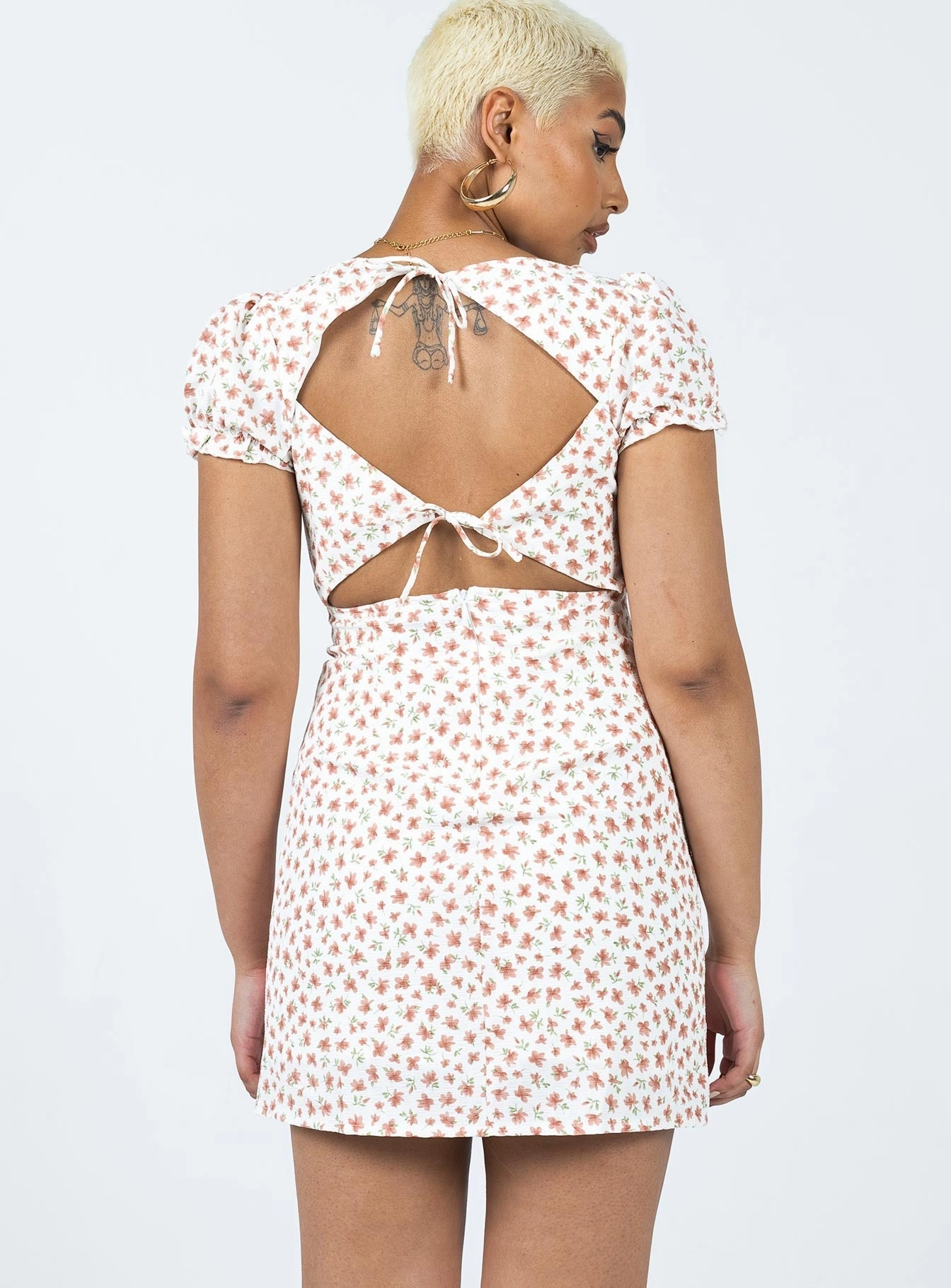 Flexible Cut Kacey Mini Dress White Floral
